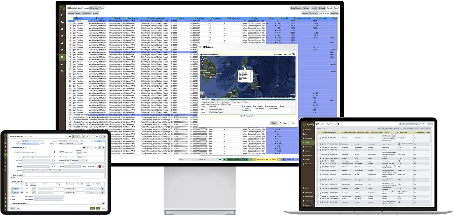 Specify 7 collections management interface shown across multiple devices